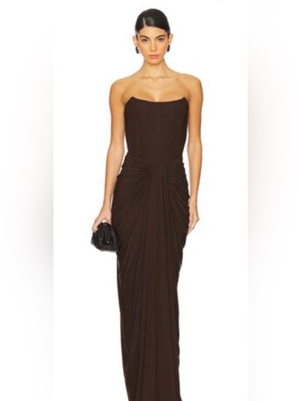 Deme by Gabriella Pearl Gown in Dark Brown
